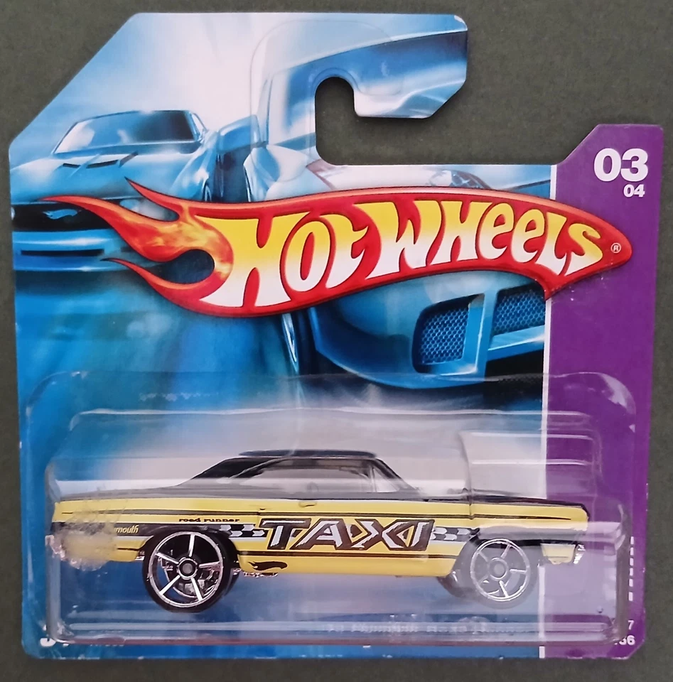 Hot Wheels 2006 '70 Plymouth Road Runner, amarillo/negro, tarjeta corta. Foto 1 de 1