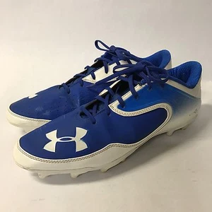 Under Armour Team Nitro Low Football Cleats Sz 14 Blue/White EUC Nice! - Picture 1 of 11