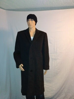 Trench coat autêntico vintage anos 50 cinza carvão lã personalizado sob medida GG  - Imagem 1 de 4