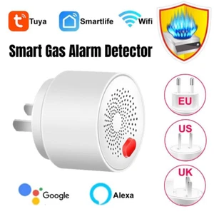 Tuya WiFi Smart Gas Alarm Detector Wireless LPG GAS Leak Sensor APP Alarm 3 Plug - Picture 1 of 19