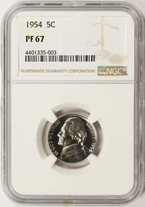 1954 5c Proof Jefferson Nickel 5c NGC PF67 - Picture 1 of 4