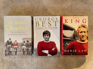 Best Law Chalton signed Manchester United books Holy Trinity autobiography - Picture 1 of 4