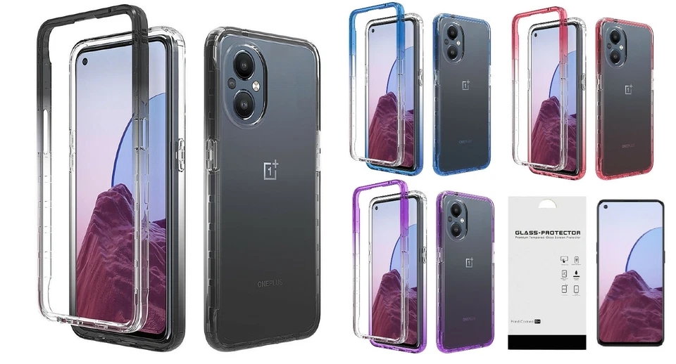 Capa telefone transparente à prova de choque + vidro temperado para OnePlus Nord N20 5G - Imagem 1 de 1