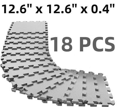 Gray Floor Puzzle Mat Set Interlocking EVA Soft Foam Non Slip Tiles Ground Pad - Image 1 of 4