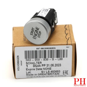 Engine Ignition Start-Stop Switch Button 5K0959839BL88 for VW Eos 2011-2016 - Picture 1 of 6