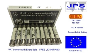 SIBA 70 125 40 FF16A Fuse Very Quick Acting 16A type 195 100 JPSF112 x1/2/5/10 - Picture 1 of 10