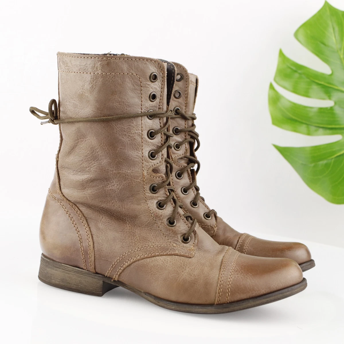 Botas De Steve Madden Mujer Botas De Combate Superior De Cuero Steve Madden  Para Botas Steve Madden Outlet, image size:1200x1200