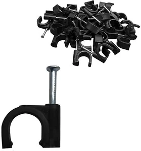 Swzhai 50pcs Black Half Clamp Jhook With Nail 25mm/1" Pex Clamps Nail In Cable C - Picture 1 of 7