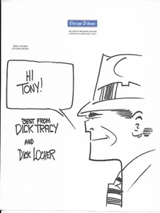 Dick Locher SIGNED DRAWN Dick Tracy SKETCH ART CHICAGO TRIBUNE PAGE AUTOGRAPHED - Picture 1 of 2