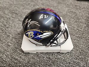 Jamal Lewis Signed NFL mini helmet Riddell Schwartz COA Ravens