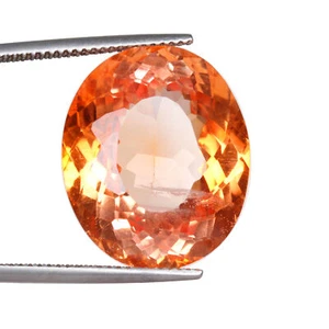 20. Carat Orange Color Morganite Oval Cut Loose Gemstone For Ring Making - Picture 1 of 5
