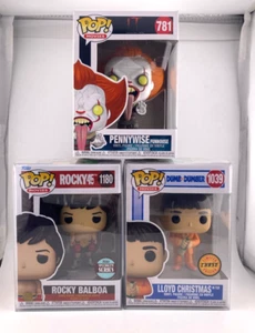 Funko POP! Filme Konvolut Pennywise 781 Lloyd Christmas 1039 Rocky Balboa 1180 - Bild 1 von 4