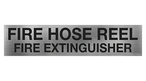 Fire Hose Reel - Fire Extinguisher (Statutory FIRE Door Signs) Brushed Aluminium - Picture 1 of 1