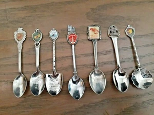 Vintage State Collectors Spoons AS IS Souvenir Travel Mini Spoons LOT OF 7 - Picture 1 of 7