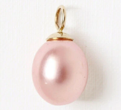 Anhänger 8 Karat 333 Gold 2,14 g Gelbgold rosa Perle Fauxperle Perlenimitat - Bild 1 von 3