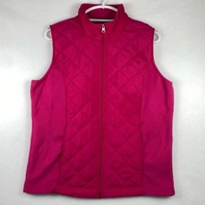 Made For Life | Women's Hot Pink Quilted Polyester Vest | Size Large | - Picture 1 of 8