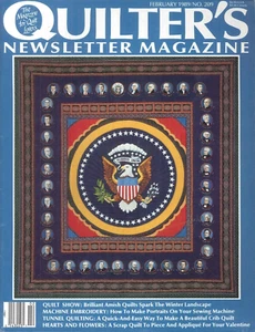 Quilter's Newsletter Magazine Feb 1989 Machine Embroidery Portraits Washington - Picture 1 of 7
