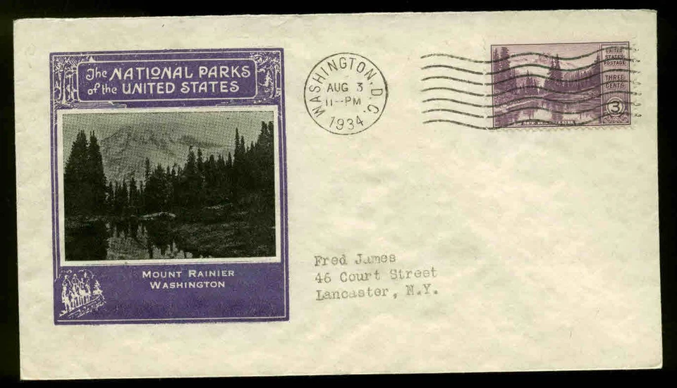 742 3c PARKS FDC WASHINGTON, DC PLANTY #P3 IOOR CACHET - Image 1 of 1