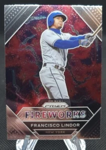 2021 Panini Prizm Fireworks Francisco Lindor #FW5 Silver Prizm New York Mets  - Picture 1 of 2