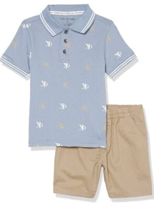 Calvin Klein 2 Piece Short Set (Denim/White/Khaki) - Picture 1 of 4