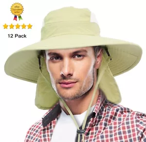 12x Wide Brim Bucket Hat Breathable Cap Sun UV Protection Unisex Fishing Camping - Picture 1 of 8