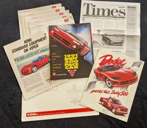 1992 Dodge Viper RT/10 1991 Indianapolis 500 Official Pace Car literature Mopar - Picture 1 of 4