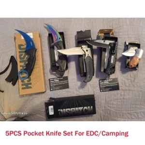5PCS Pocket Knife Set Multi-Tool Folding Knives Collection - Camping/Hiking/EDC - Picture 1 of 8