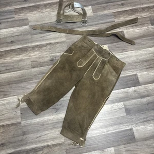 Kniebund Hirsch Leder Hose Herren 46-48 Lederherstellung Weiß ,Handmade,Neu ,1H - Bild 1 von 24