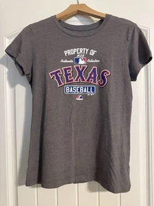 Majestic MLB Texas Rangers Damen Kurzarm Shirt Gr. Medium grau - Bild 1 von 6