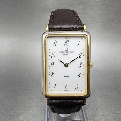 Reloj Michel Herbelin Tank Mujer 21mm Esfera Blanca Dos Tonos Rectángulo Batería Nueva Foto 1 de 4