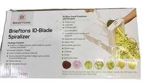 10-Blade Vegetable Spiralizer: Strongest-Heaviest Duty Spiral Slicer Brieftons - Picture 1 of 13