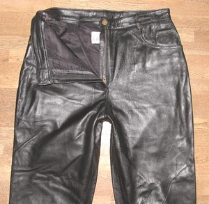- AMTMANN - Damen- LEDERJEANS / Lederhose aus Nappaleder schwarz ca. Gr. 42-44 - Picture 1 of 4