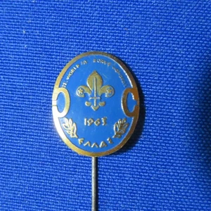 Prendedor Boy Scout 1963 11º Jamboree Mundial Mondial Grecia Palo Azul 2511C1 - Imagen 1 de 4