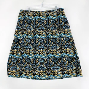 Style & Co Women's Skirt Size 16W Brown Blue Floral Print Fit and Flare - Picture 1 of 9