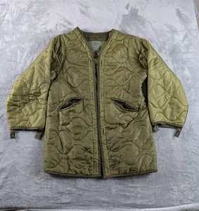 VTG US Military Parka Jacket Liner Mens M Olive Quilted Field Cold Weather M65 - Picture 1 of 24