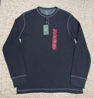G.H. Bass & Co. Men's Size X-Large Long Sleeve Henley Thermal Shirt Black - Image 1 of 4