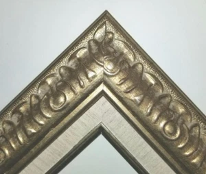Marco de madera de pintura al óleo ornamentado hoja de plata champán de 3" 8055SL - Imagen 1 de 3