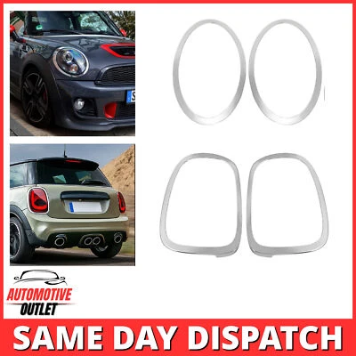 Orlo Anelli Faro Fanale Posteriore Argento Per Mini Cooper F55 F56 F57 2014-2021 - Immagine 1 di 4