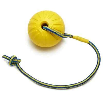 JW PET EVA FOAM DURABLE DOG BALL ON ROPE 7CM