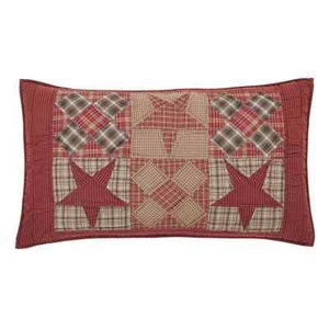 Dawson Star Luxury Pillow Sham w/ Stars and 5 Patch Blocks 21x37" Lodge Style - Picture 1 of 3