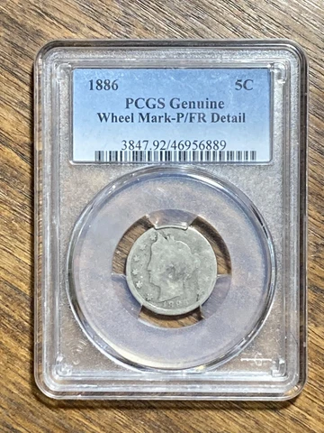 1886 Liberty Nickel - PCGS Wheel Mark-P/FR Detail - Worn Lowball Key Date! Cover
