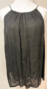 NWT ANN TAYLOR Black Geometric Camisole Blouse Shirt $49 Open Back Tie Sexy - Picture 1 of 9