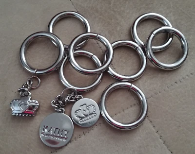 Auténtico KATHY VAN ZEELAND Cartera Bolso de Hombro Cartera Metal Llavero Acceso Foto 1 de 4