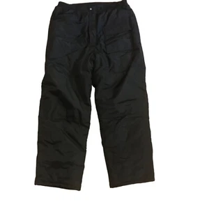 Black Insulated Snow Pants Kids 16 /XL Front Zipper Pull On Elastic Waist Aviva - Picture 1 of 6