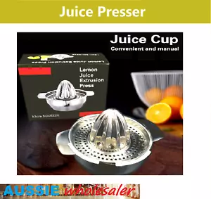 AU Stainless Steel Fruit Lemon Citrus Orange Juicer Manual Press Squeezer Home - Picture 1 of 4
