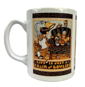 MARY ENGELBREIT Coffee Mug Life Just A Chair Of Bowlies 4 In x 3 In Small Chip - Picture 1 of 7