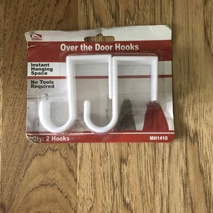 My Helper Over the Door Hook Small Plastic White Set of 2 MH1410 - Picture 1 of 4