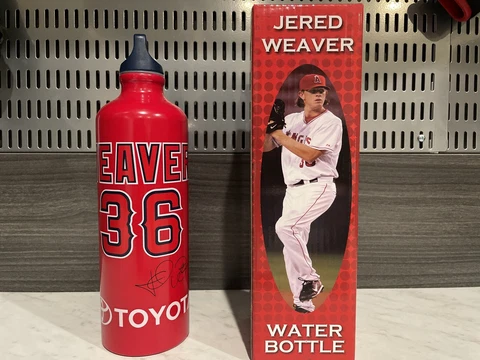 LA Anaheim Angels Jered Weaver Water Bottle 2012 SGA Brand New Cover