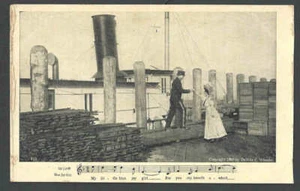 Ca 1908 RPPC Romantic Couple W/Song Lyrics Mint Album Marks On Back - Picture 1 of 1