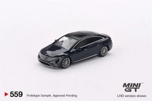 MINI GT 1:64 MB EQS 580 4MATIC Nautical Blue Metallic LHD Car - Picture 1 of 3